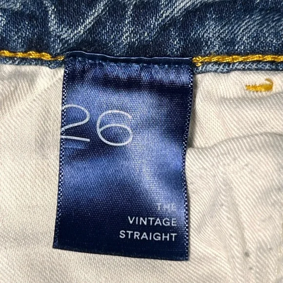Anthropologie Pilcro The Vintage Straight Medium Wash Distressed Jeans Size 26 - Picture 11 of 11
